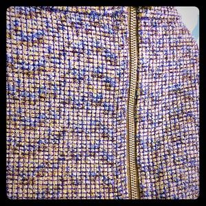 Jcrew Metallic and tweed pencil skirt.